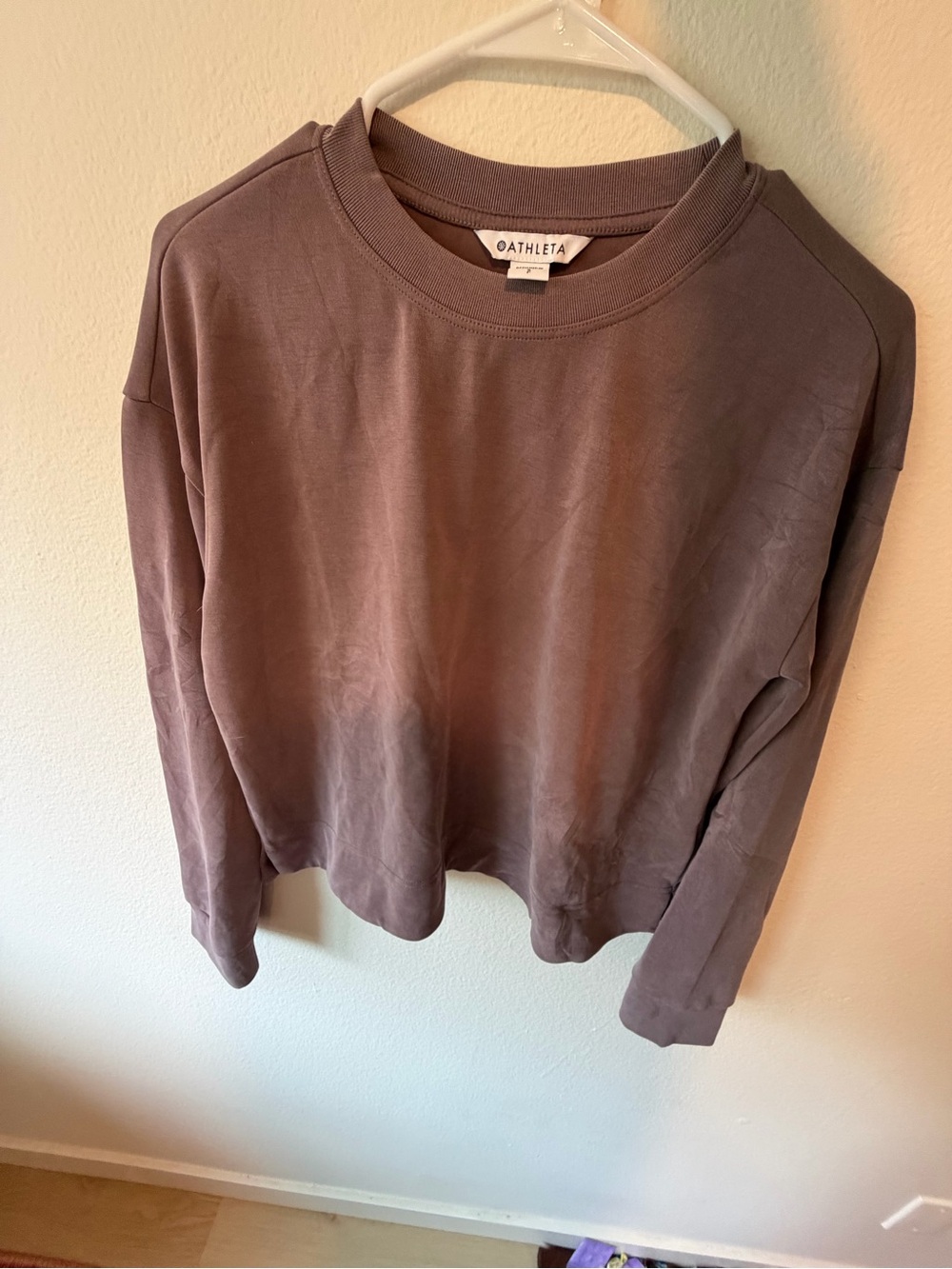 Athleta Relaxed Crewneck Sweatshirt in Dusty Mauve